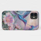 Bloemen kolibries Case-Mate iPhone case (Achterkant (horizontaal))