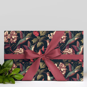 Bloemen & Kolibries Patroon Cadeaupapier