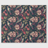 Bloemen & Kolibries Patroon Cadeaupapier (Vlak)