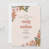 Bloemen koppels bruiloft brunch douche kaart (Voorkant)