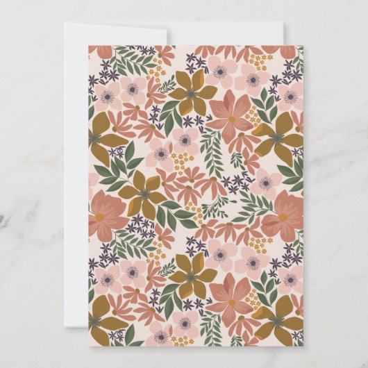 Bloemen koppels bruiloft brunch douche kaart (Achterkant)