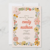 Bloemen koppels bruiloft brunch douche kaart (Voorkant)