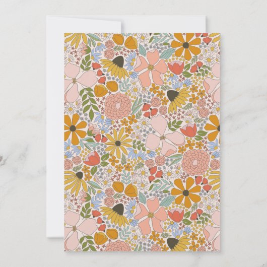 Bloemen koppels bruiloft brunch douche kaart (Achterkant)