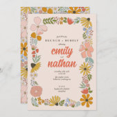 Bloemen koppels bruiloft brunch douche kaart (Voorkant / Achterkant)