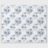  Bloemen Korenbloem blauwe waterverf Cadeaupapier (Vlak)