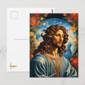 *~* Bloemen Kosmisch Universum AP50 Jezus Briefkaart (Voorkant / Achterkant)