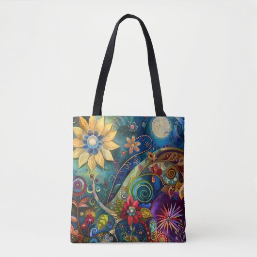 Bloemen Kosmische Bloei Tote Bag (Voorkant)