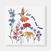  bloemen kotelvogel laat je ziel groeien magneet (Voorkant)