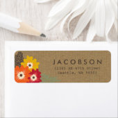 Bloemen Kraft Adresetiketten Etiket (Insitu)