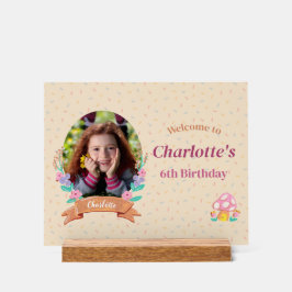 Bloemen Krans Cream Kids Verjaardag Foto Welkom Acryl Bord