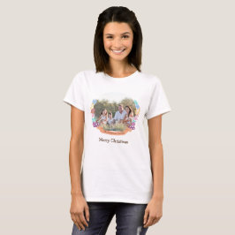 Bloemen Krans Kerstfeest Mama Foto T-shirt