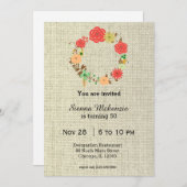 Bloemen krans verjaardag kaart (Voorkant / Achterkant)