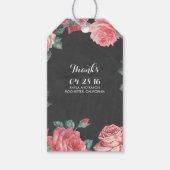 Bloemen krijtbord bruiloft cadeaulabel (Voorkant)