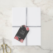 Bloemen  krijtbord bruiloft cadeaulabel (Met Touw)