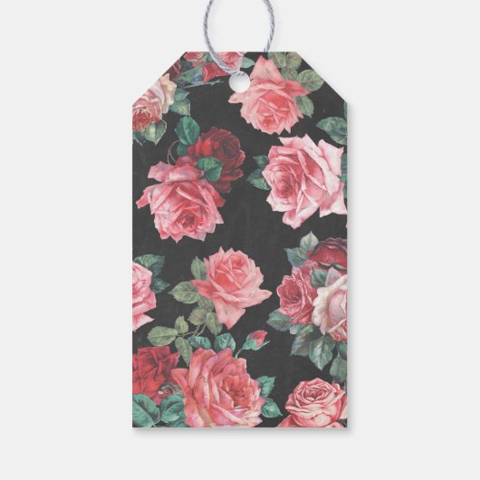 Bloemen  krijtbord bruiloft cadeaulabel (Achterkant)