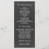 Bloemen krijtbord handgeschreven bruiloft programm programmakaart (Achterkant)