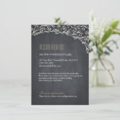 Bloemen krijtbord rustieke bruiloft accommodaties informatiekaartje (Staand voorkant)