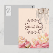  bloemen kroonluchter bruiloft dank u briefkaart (Voorkant / Achterkant)