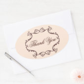  bloemen kroonluchter bruiloft dank u ovale sticker (Envelop)