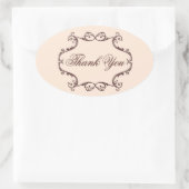  bloemen kroonluchter bruiloft dank u ovale sticker (Tas)