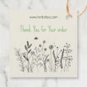 Bloemen kruidenthee "Bedankt voor uw bestelling" Bedankjes Labels (Achterkant)