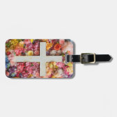 Bloemen Kruis Bagage Label (Voorkant horizontaal)