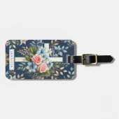 Bloemen Kruis Bagage Label (Voorkant horizontaal)