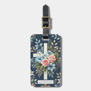 Bloemen Kruis Bagage Label