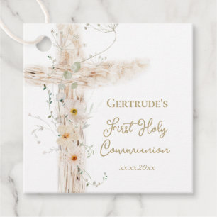 bloemen kruis Eerste Heilige Communie Bedankjes Labels