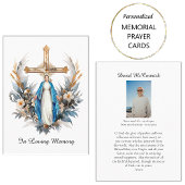 Bloemen Kruis Maagd Maria Begrafenisgebed Kaart Plaatskaartje