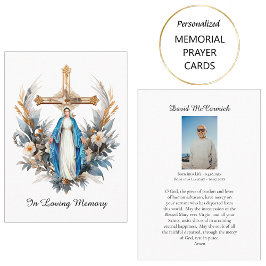 Bloemen Kruis Maagd Maria Begrafenisgebed Kaart Plaatskaartje