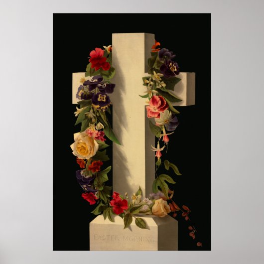  bloemen kruisen Jezus Pasen Poster (Voorkant)