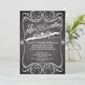 Bloemen & Krullen Krijtbord Na de Bruiloft IDPP2 Kaart (Staand voorkant)
