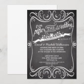 Bloemen & Krullen Krijtbord Na de Bruiloft IDPP2 Kaart (Voorkant / Achterkant)