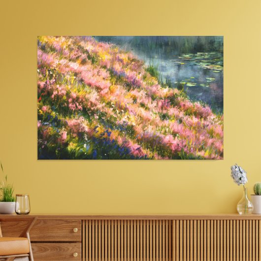 *~* Bloemen Kunst TV2 Uitgerekte Canvas Print (Insitu (Woonkamer))