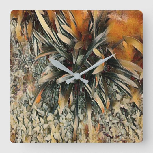 Bloemen Kunst Vierkante Klok (Voorkant)
