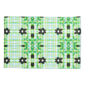 Bloemen kussen Hoesjes met blauw en groen geruite Kussensloop (Achterkant)