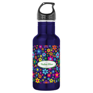 Bloemen Kute Kinder waterflacon met naam Waterfles