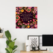 Bloemen Laatste Dag Vriendelijkheid Quote Inspira Poster (Thuiskantoor)