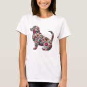 Bloemen Labrador Silhouet T-shirt (Voorkant)
