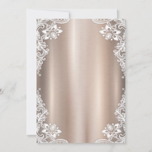 Bloemen, Lace, Tiara Quinceañera Kaart (Achterkant)