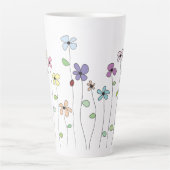 Bloemen & Ladybug Latte Mok (Voorkant)