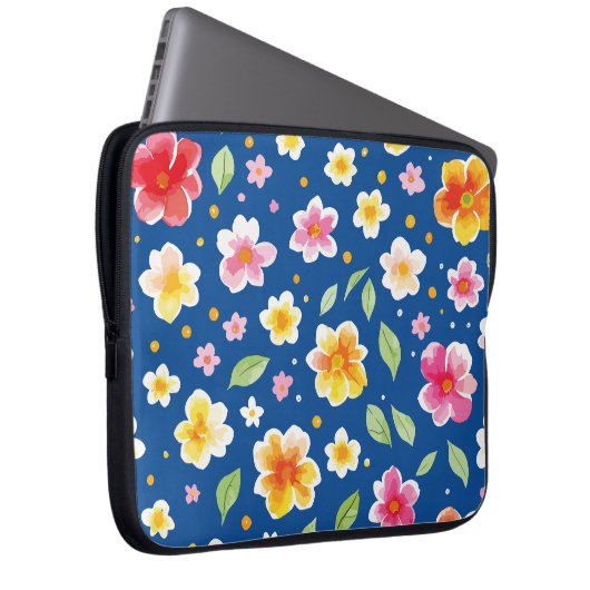 Bloemen Laptop Sleeve (Voorkant Rechts)