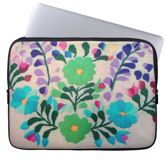 bloemen laptop sleeve (Voorkant)