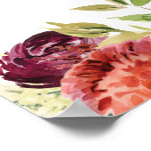 Bloemen Late nacht luiers Baby shower teken Poster (Hoek)