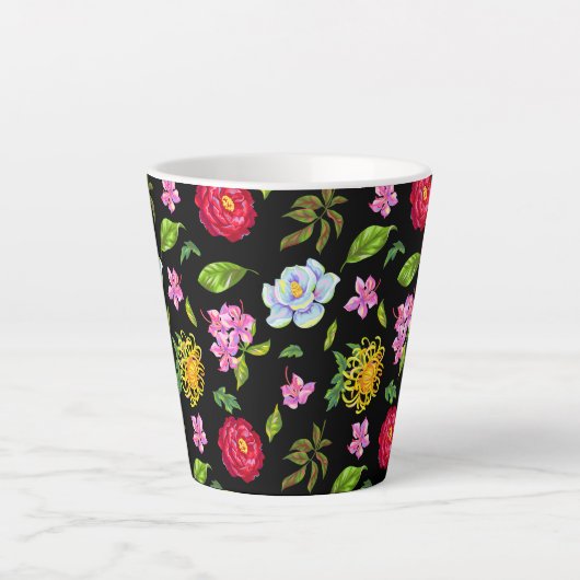 Bloemen Latte Mok (Voorkant)