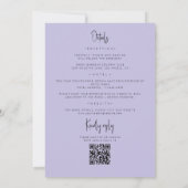 Bloemen Lavendel Blauw QR Code Alles In Een Bruilo Kaart (Achterkant)