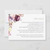 Bloemen Lavendel Blush Elegant Wedding Details Kaart (Voorkant)