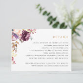 Bloemen Lavendel Blush Elegant Wedding Details Kaart (Staand voorkant)