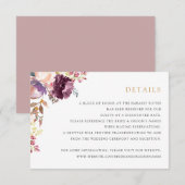 Bloemen Lavendel Blush Elegant Wedding Details Kaart (Voorkant / Achterkant)